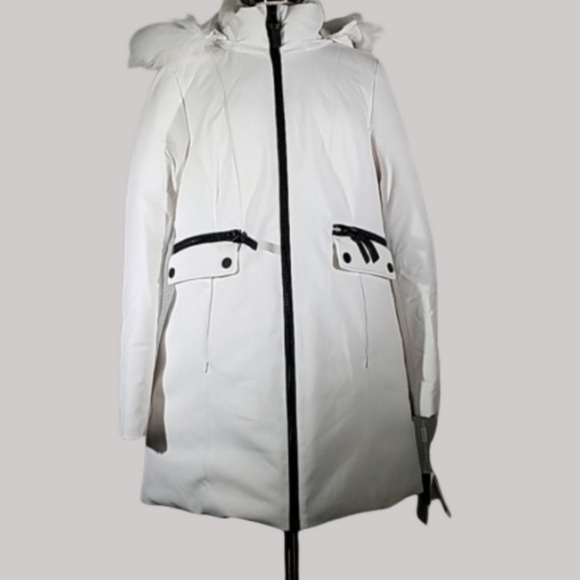 Derek Lam 10 Crosby White Fur Parka - Picture 2 of 3